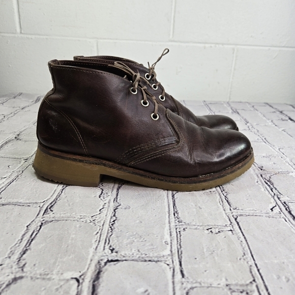 Vtg Red Wing heritage 3141 brown leather low ankle work prison chukka boots main image 8